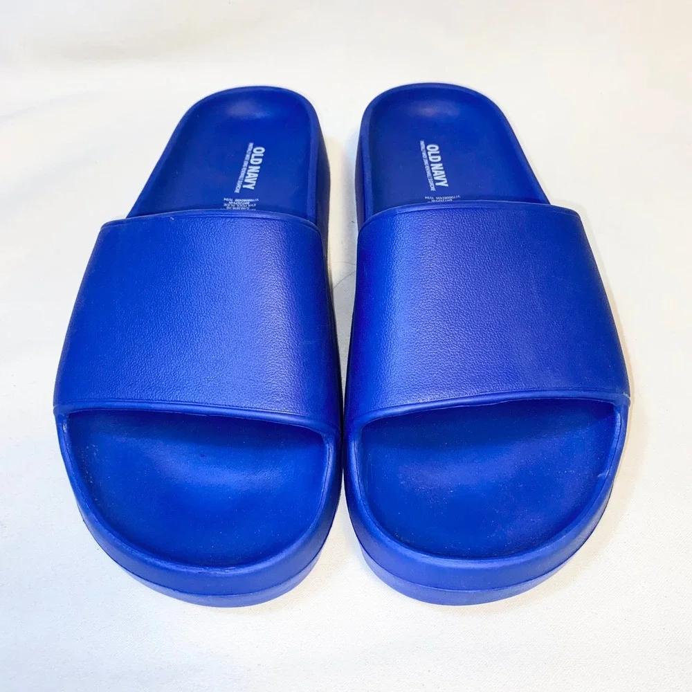 Old Navy EVA Pool Slides Royal Blue Sugarcane Sandals Mens 10 S/663816-05‎